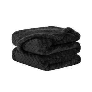 Flannel Fleece Bed Blankets Microfiber 330GSM Pet (30"x40") Black